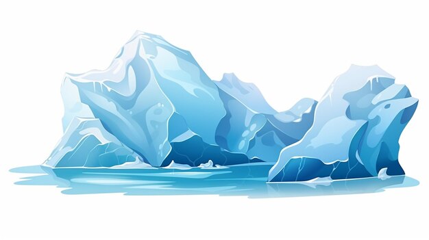 Foto ilustración de un iceberg de dibujos animados con una pequeña cantidad de nieve generativa ai