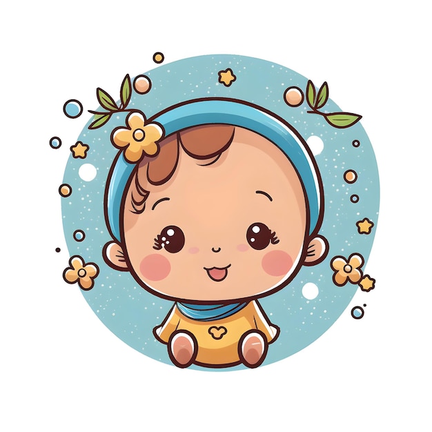 Foto ilustración de un icono 2d de un bebé