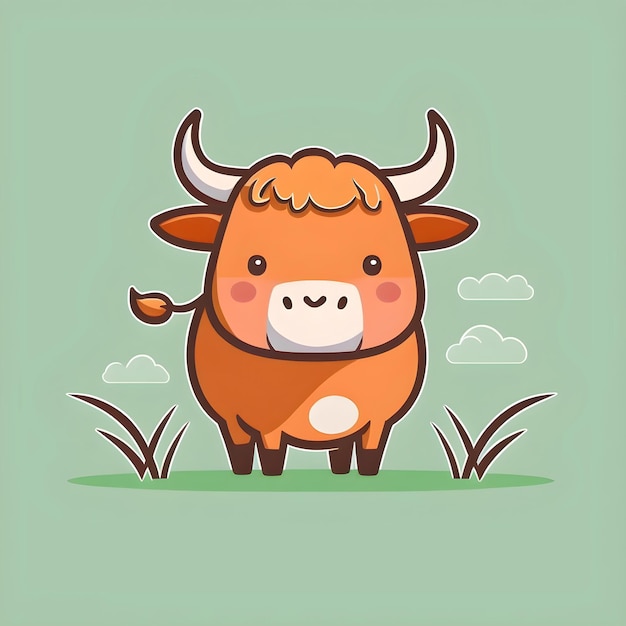 Ilustración de un icono 2D de una vaca