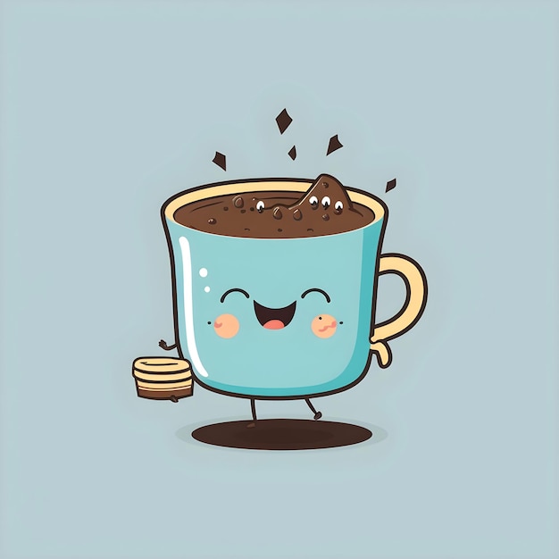 Ilustración de icono 2D de un vaso de café