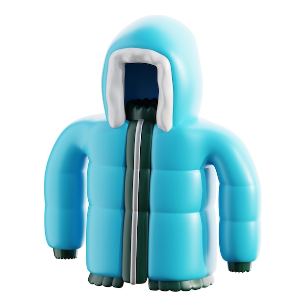 Ilustración de icono aislado de chaqueta de invierno 3D Render