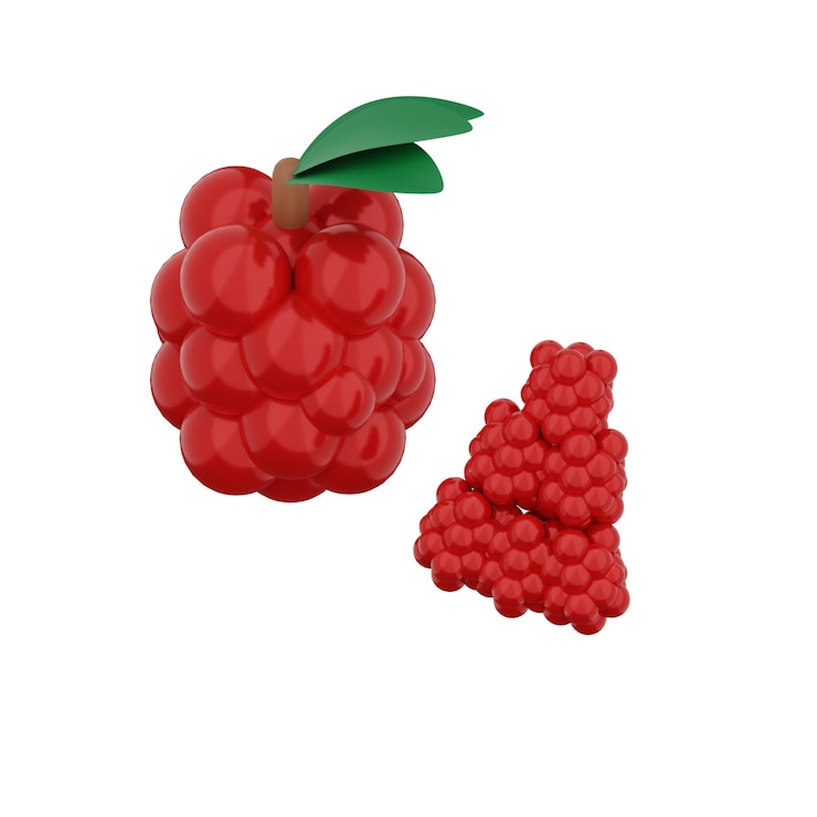 Foto ilustración de icono aislado de frambuesa 3d render