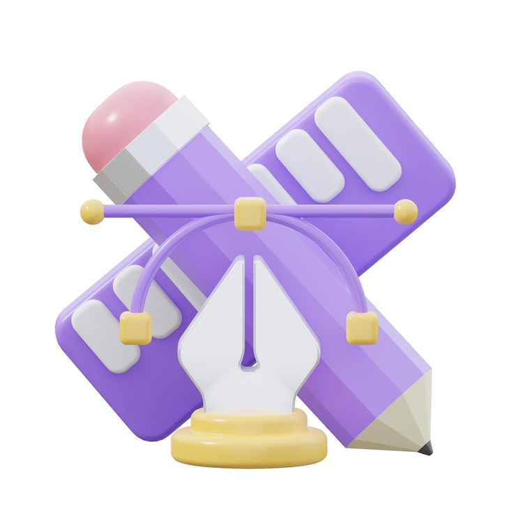 Foto ilustración de icono aislado de herramienta de diseño 3d render