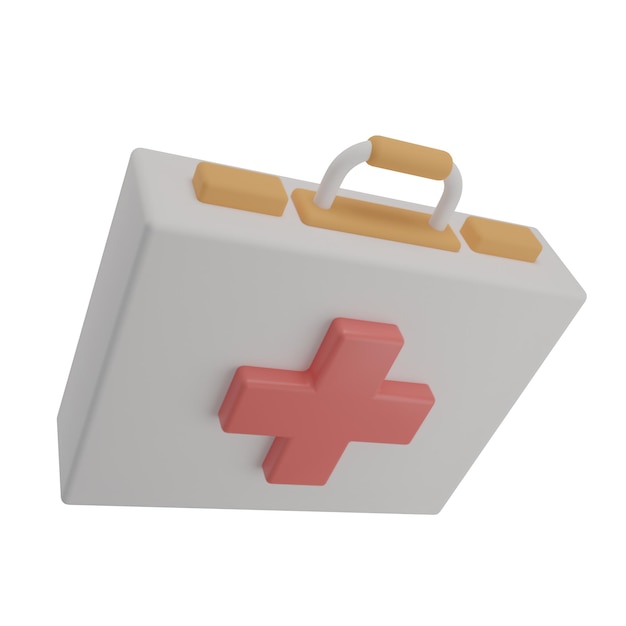 Ilustración de icono aislado de kit médico 3D Render