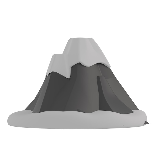 Ilustración de icono aislado de montaña nevada 3D Render