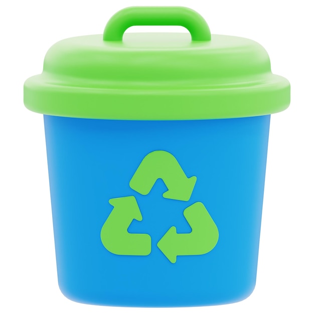 Ilustración del icono de la basura de reciclaje en ecología 3D