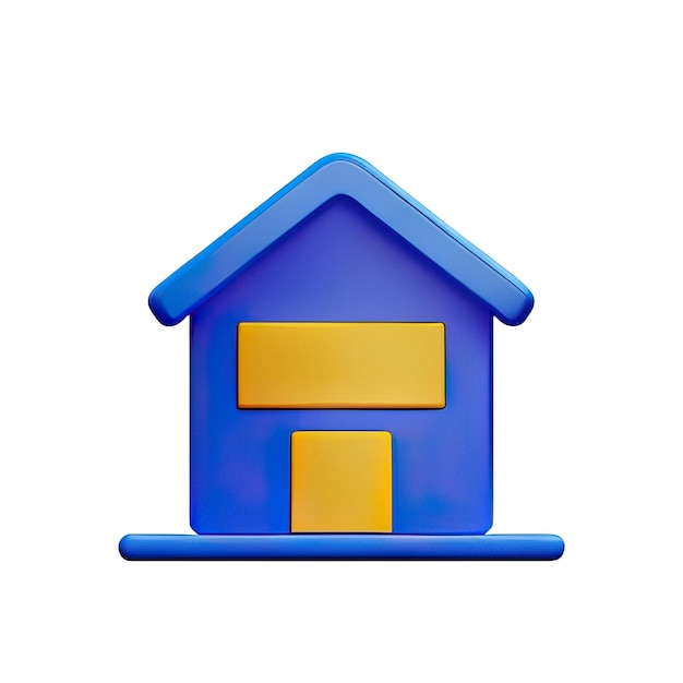 Ilustración del icono de la casa en 3D