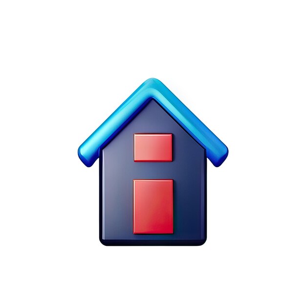Ilustración del icono de la casa en 3D