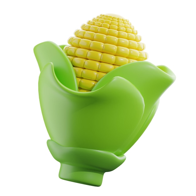 Ilustración del icono de la cosecha de maíz de otoño en 3D