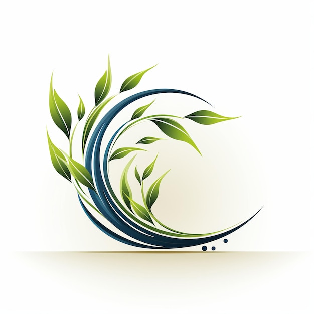 Ilustración del icono de la curva del logotipo del bambú