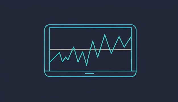 Ilustración de un icono de gráfico de línea plana perfecto para el análisis de datos