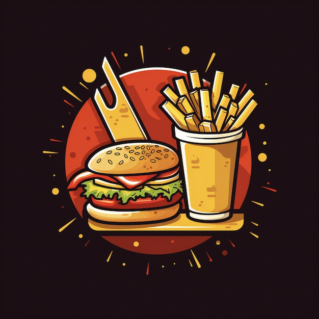 Ilustración del icono del logotipo de comida rápida