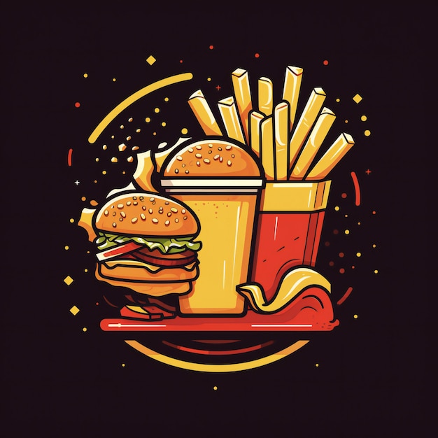 Ilustración del icono del logotipo de comida rápida