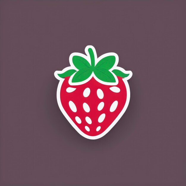 Foto ilustración del icono del logotipo del vector de imágenes prediseñadas de fresa