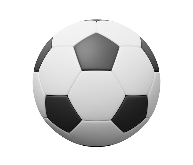 Ilustración de icono mínimo de dibujos animados de render 3d de balón de fútbol de fútbol