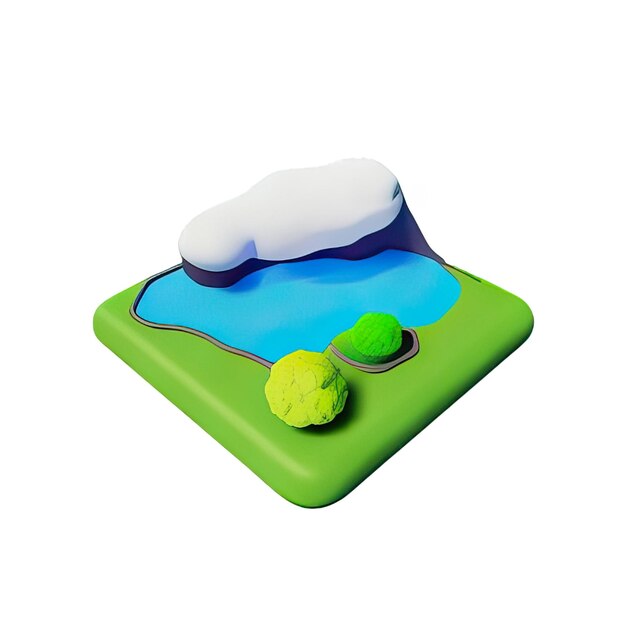 Ilustración de icono de paisaje 3D