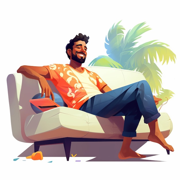 Ilustración del icono plano de verano de estilo brasileño de carácter