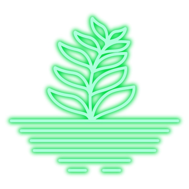Ilustración del icono de la planta del letrero de neón Png