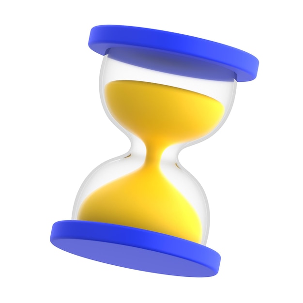 Ilustración de icono de reloj de arena 3d