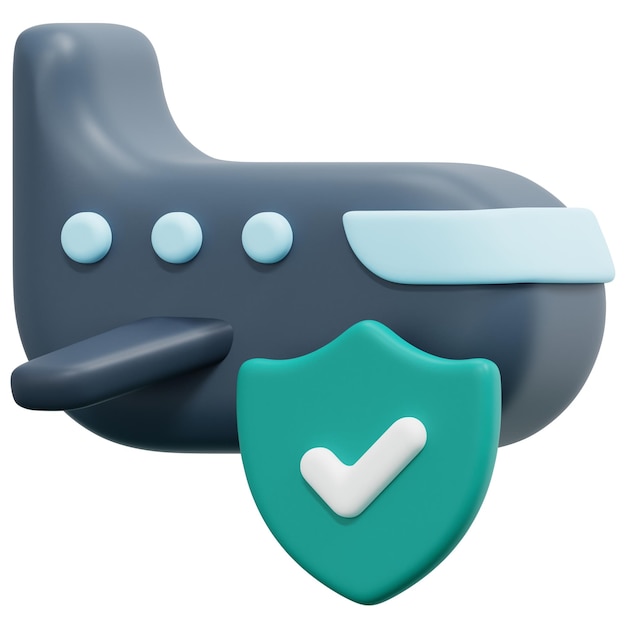 Ilustración de icono de render 3d de avión