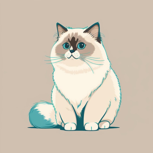 Ilustración de icono de vector de dibujos animados lindo gato