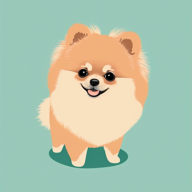 Foto ilustración de icono de vector de dibujos animados de perro lindo