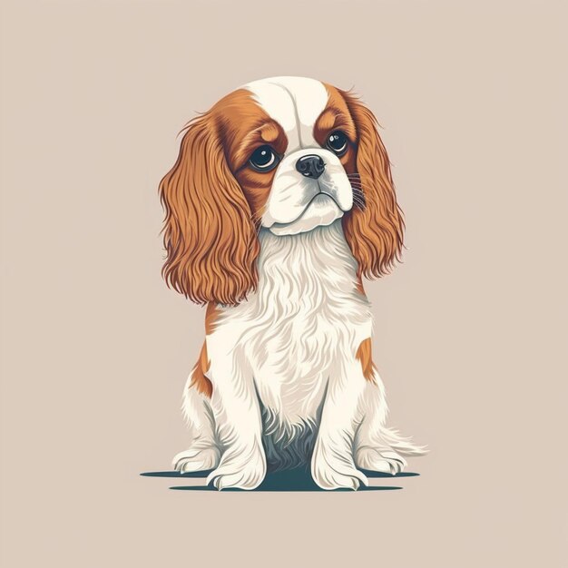 Foto ilustración de icono de vector de dibujos animados de perro lindo