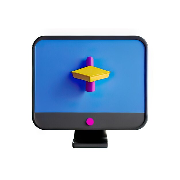 Ilustración de íconos 3D en la computadora