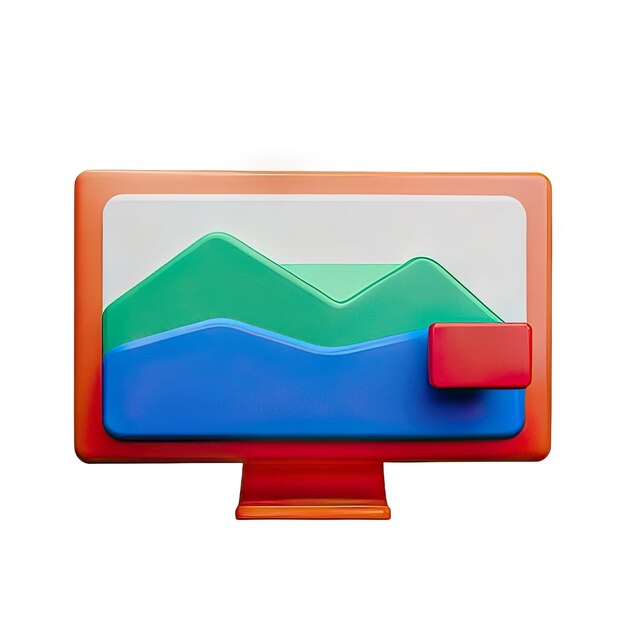 Ilustración de íconos 3D en la computadora
