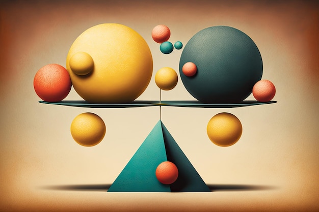 Ilustración de la idea abstracta extraña del equilibrio ideal