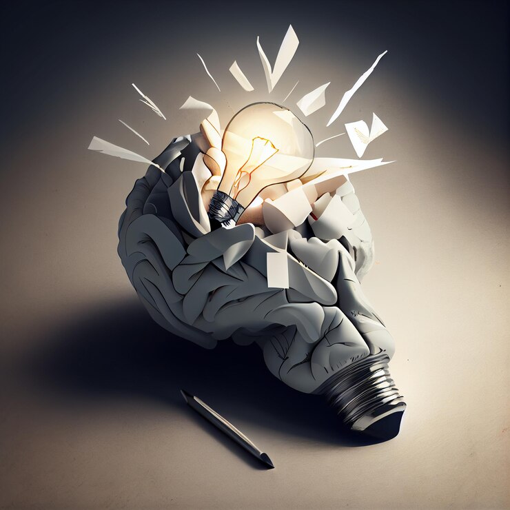 Ilustración de la idea de pensamiento creativoGenerative ai