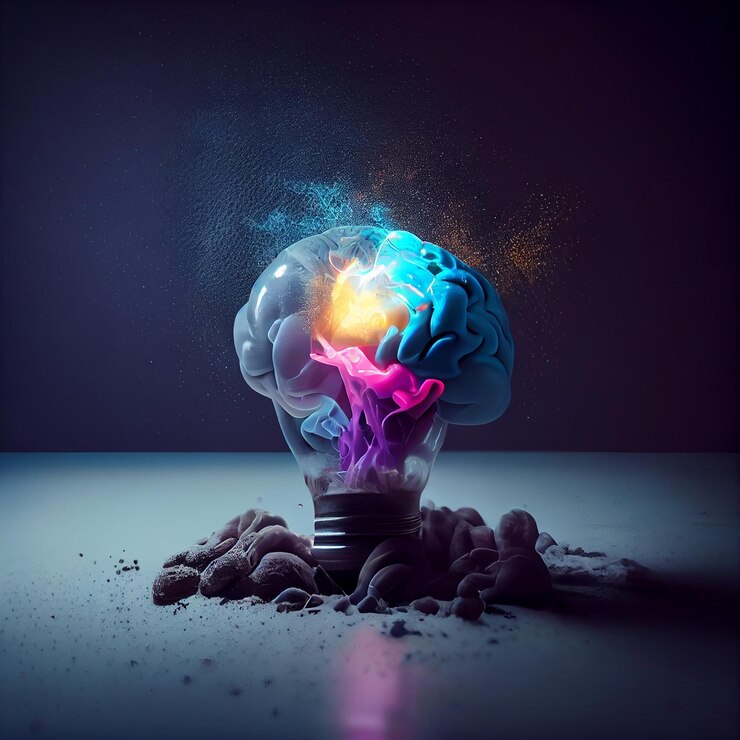 Ilustración de la idea de pensamiento creativoGenerative ai