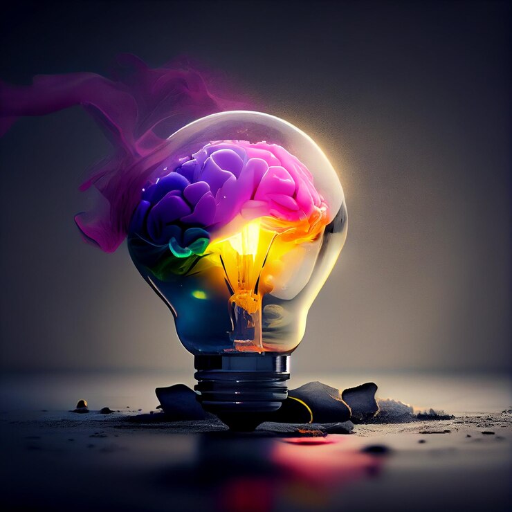 Ilustración de la idea de pensamiento creativoGenerative ai