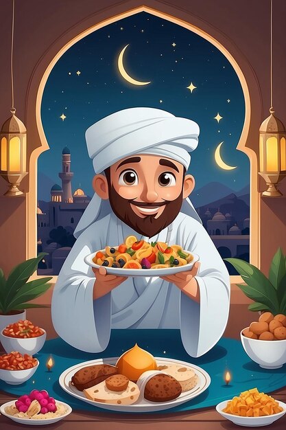 Ilustración del Iftar plano