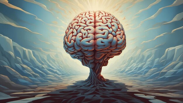 Ilustración de la ilusión del cerebro