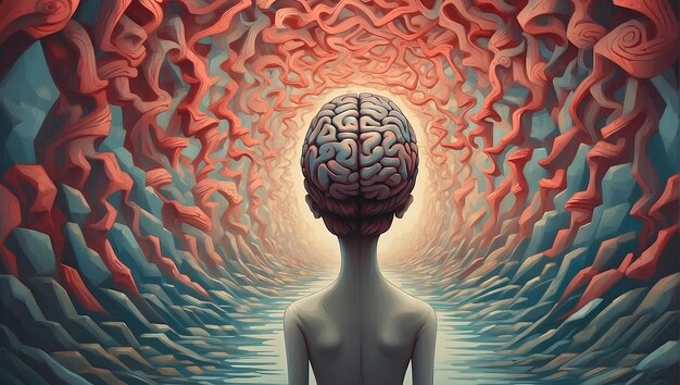 Ilustración de la ilusión del cerebro