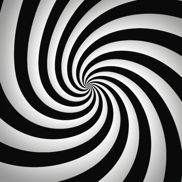 Ilustración de ilusión óptica en blanco y negro de color sólido