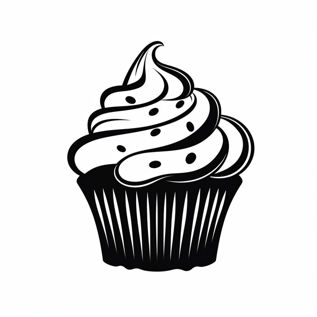 ilustración de ilustración vectorial de un cupcake en el estilo, generativo ai