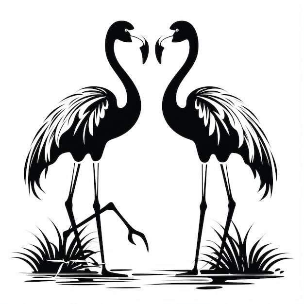 ilustración de ilustración vectorial de flamencos al estilo de alta