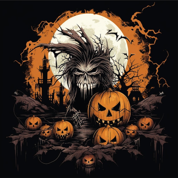 ilustración de ilustraciones de camiseta gráfica de halloween