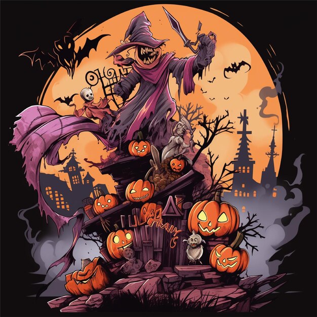 ilustración de ilustraciones de camiseta gráfica de halloween