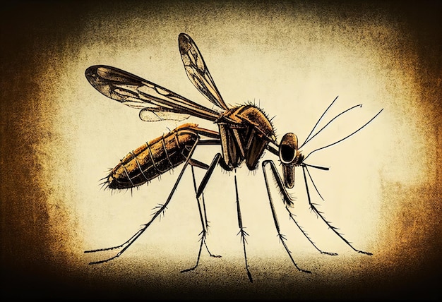 Ilustración de ilustraciones de mosquitos IA generativo