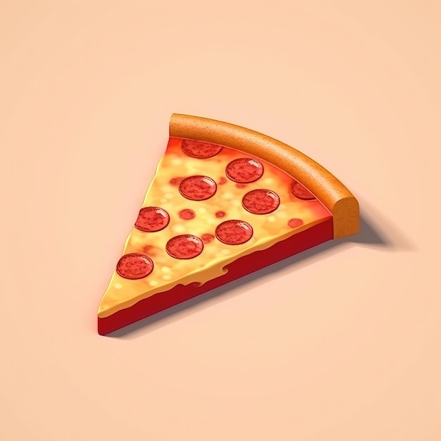 Ilustración de una imagen aislada de una deliciosa pizza