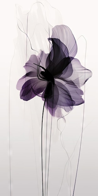 Ilustración de una imagen de diseño floral de flor de orquídea simple para postales de escritorio ai generativo