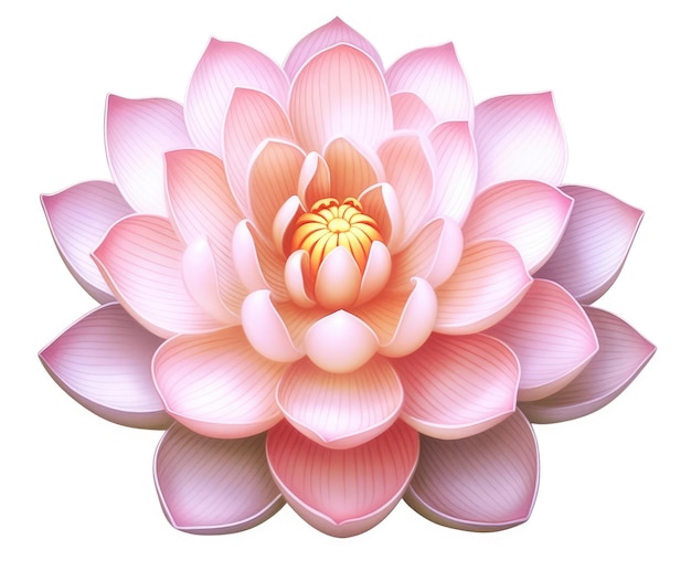 Ilustración de una imagen de flor de loto en rosa y verde inspirada en paisajes serenos y pacíficos y meditación IA generativa