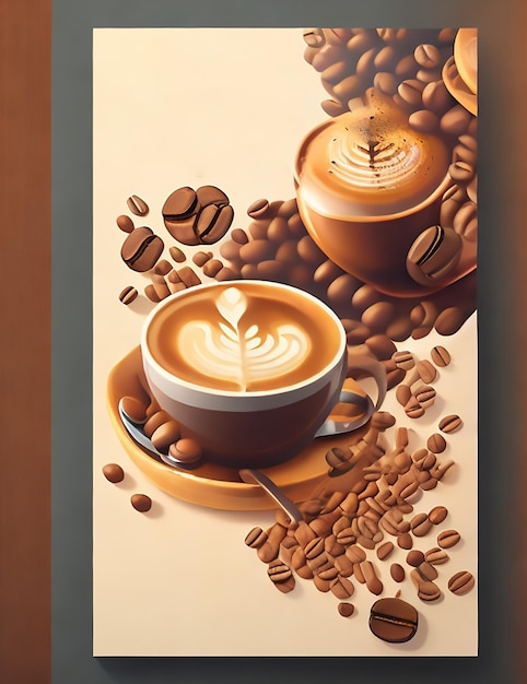 Ilustración de la imagen de fondo de la foto del día internacional del café