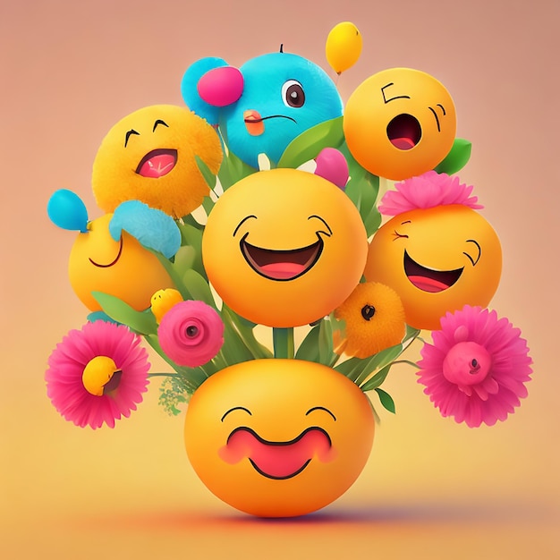 Ilustración de imagen de fondo de foto de emojis del día mundial de la sonrisa