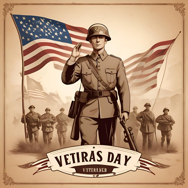 Ilustración de la imagen de fondo de Spiceal para el Día de los Veteranos