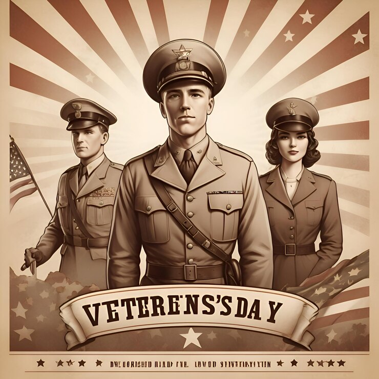 Ilustración de la imagen de fondo de Spiceal para el Día de los Veteranos