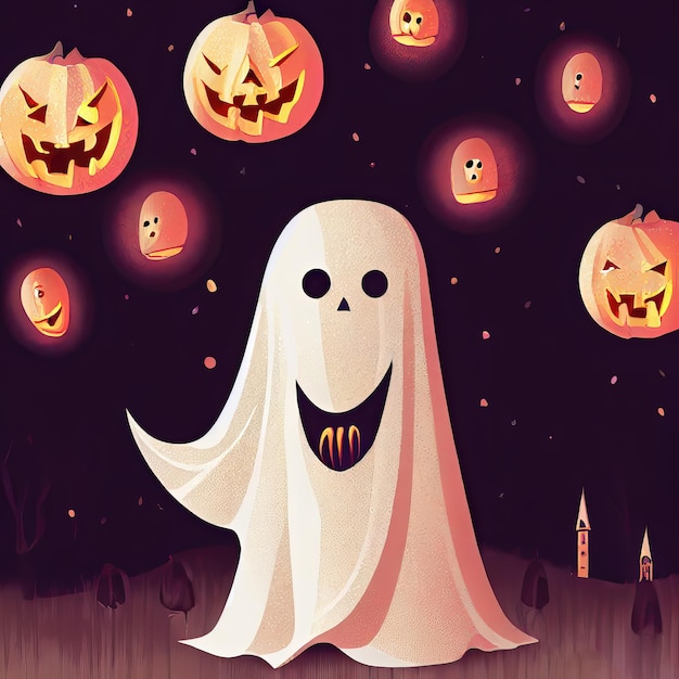 Ilustración de imagen de fondo de tema de concepto de noche de Halloween